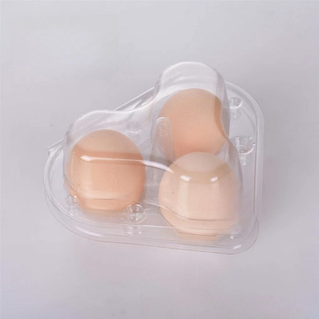 Transparent egg tray 3pcs heart-shaped plastic egg carton disposable earth egg packaging box gift box