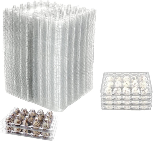15 Grid Quail Egg Cartons, Clear Quail Egg Containers, Plastic Quail Egg Holder Trays for Kitchen Storage