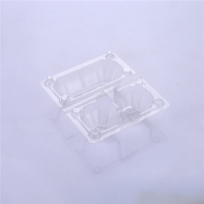 100pcs Thickened Egg Tray Clear Container Clear Plastic Tray Clear Plastic Containers Plastic Egg Holder Egg Storage Box Egg Holder Box 2-grid Egg Box Thickened Egg Cases Dispenser
