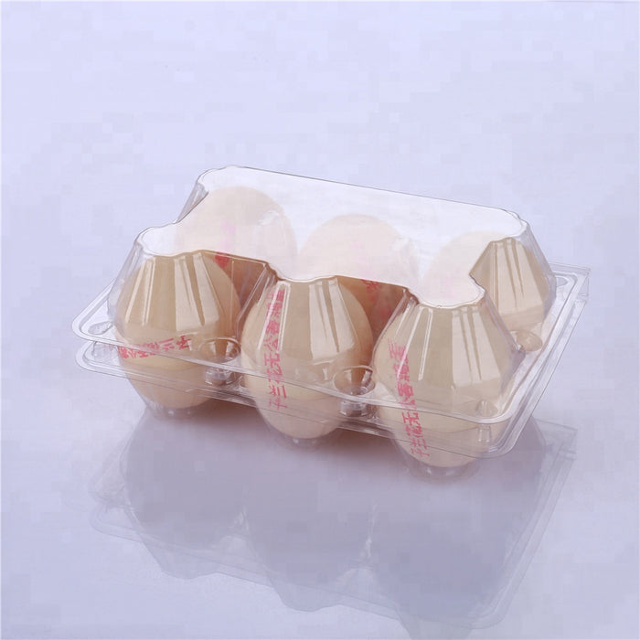 Clear Plastic Egg Cartons Bulk 6 eggs holder