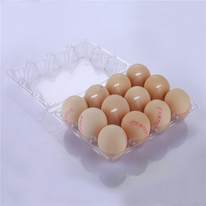 Middle size Plastic Egg Carton for 12 Eggs Chicken Egg Cartons Clear Chicken Egg Tray Disposable Plastic Egg Holder Empty Egg Container for Refrigerator Fresh Farm Storage